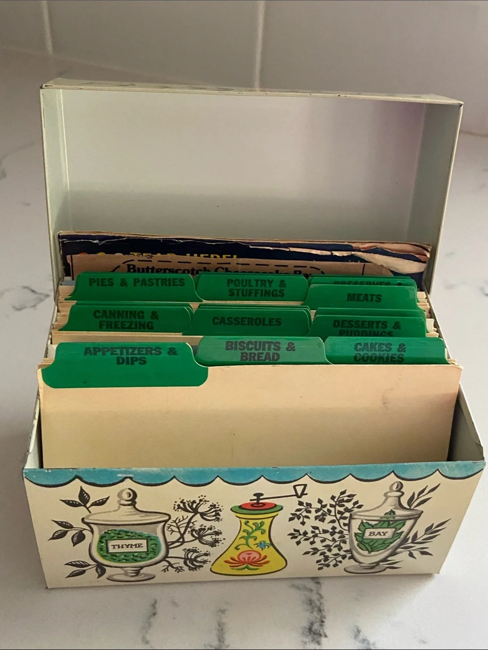 Vintage Chein Recipe Box Tin Recipe Card Box 1964 Pillsbury Booklet